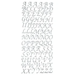 Sticker, Alphabet, Großbuchstaben, Perlmuttfolie, silber