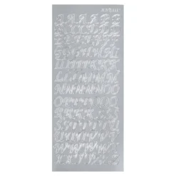 Sticker, Alphabet, Großbuchstaben, Perlmuttfolie, silber