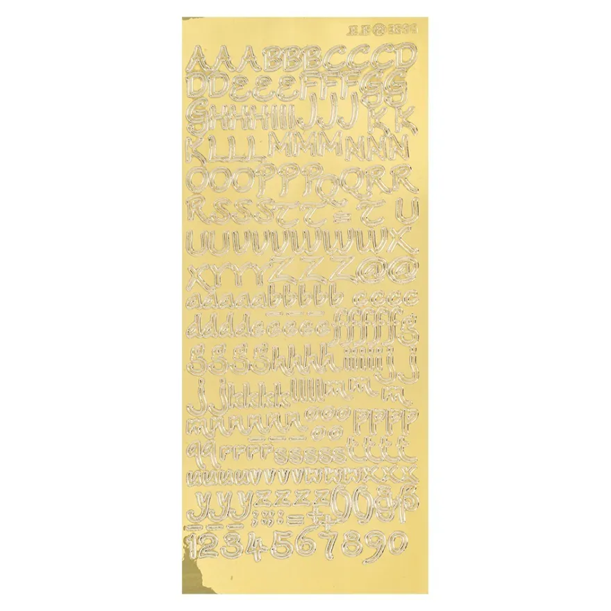 Sticker, Alphabet 3, Großbuchstaben, Spiegelfolie, gold