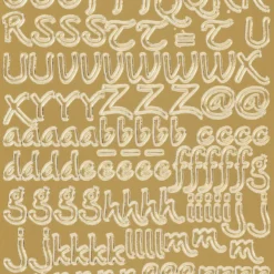Sticker, Alphabet 3, Großbuchstaben, Perlmuttfolie, gold