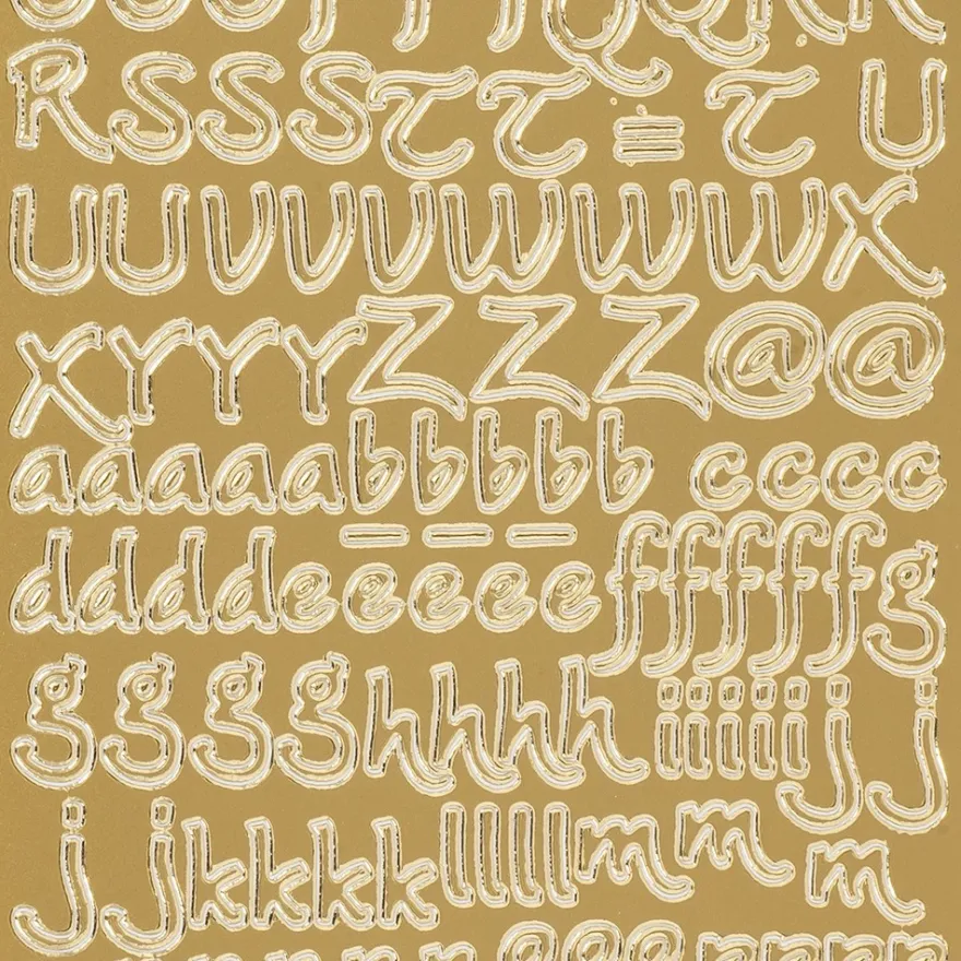 Sticker, Alphabet 3, Großbuchstaben, Perlmuttfolie, gold