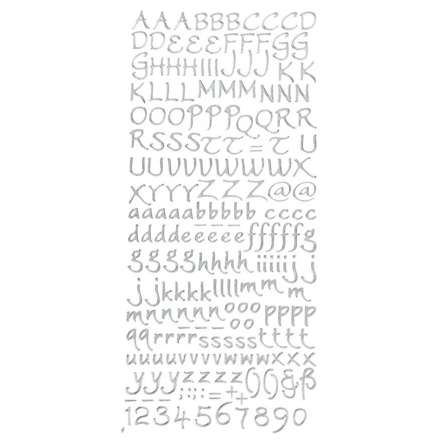Sticker, Alphabet 3, Großbuchstaben, Spiegelfolie, silber
