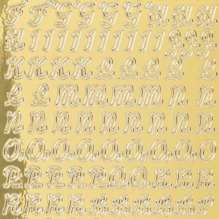 Sticker Alphabet 4, Großbuchstaben, Spiegelfolie, gold