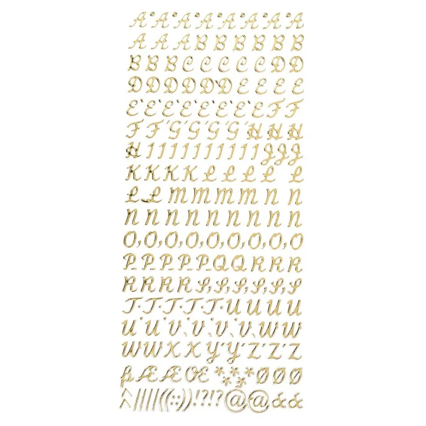 Sticker Alphabet 4, Großbuchstaben, Spiegelfolie, gold