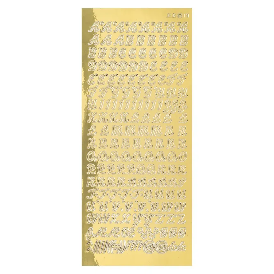 Sticker Alphabet 4, Großbuchstaben, Spiegelfolie, gold
