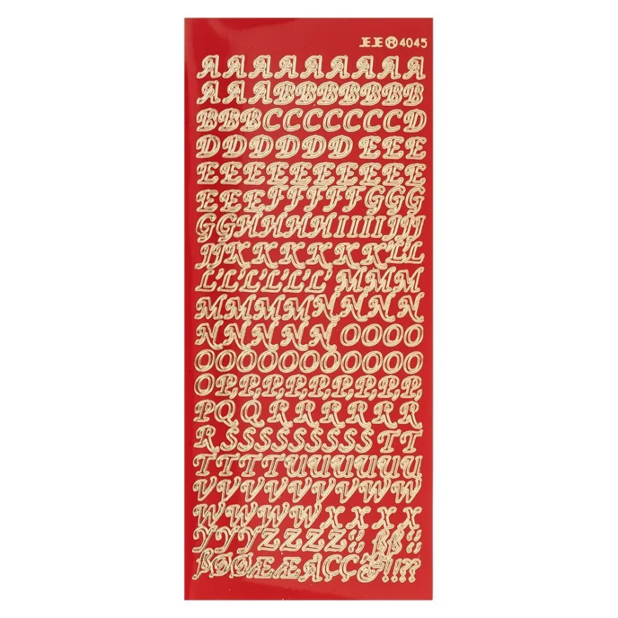 Sticker, Alphabet 1 Großbuchstaben, Lackfolie, rot