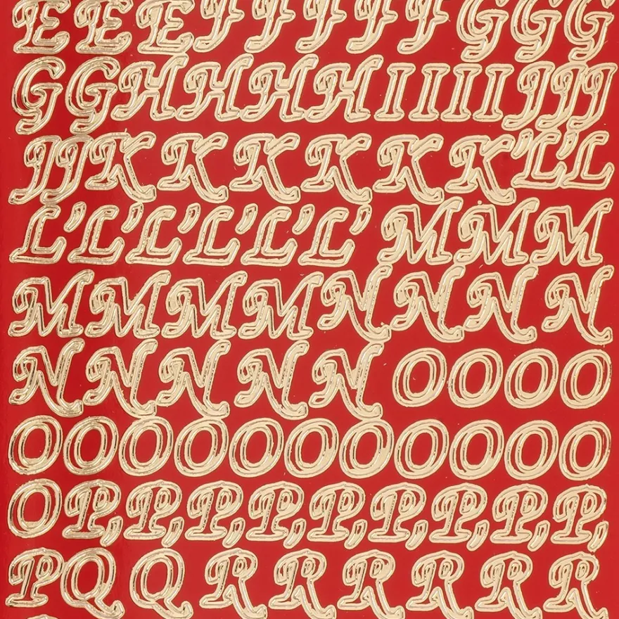 Sticker, Alphabet 1 Großbuchstaben, Lackfolie, rot