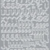 Sticker, Alphabet 3, Großbuchstaben, Perlmuttfolie, silber