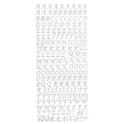Sticker, Alphabet 1 Großbuchstaben, Perlmuttfolie, silber