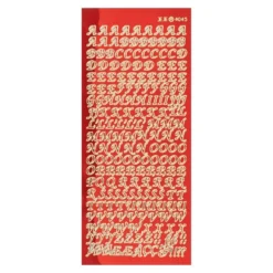 Sticker, Alphabet 1 Großbuchstaben, Spiegelfolie, rot