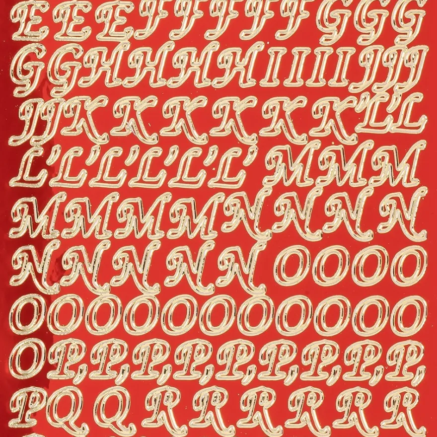 Sticker, Alphabet 1 Großbuchstaben, Spiegelfolie, rot