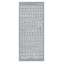 Sticker Alphabet 4, Großbuchstaben, Perlmuttfolie, silber