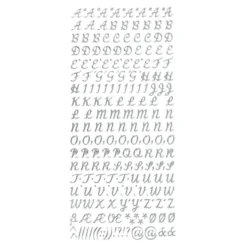 Sticker Alphabet 4, Großbuchstaben, Perlmuttfolie, silber