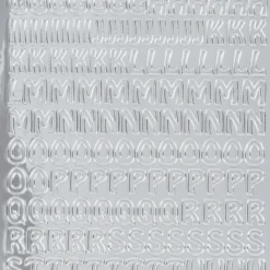 Sticker Alphabet 8, Großbuchstaben, Spiegelfolie, silber