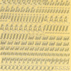 Sticker, Alphabet 1 Kleinbuchstaben, Spiegelfolie gold