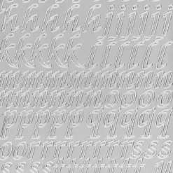 Sticker, Alphabet 2 Kleinbuchstaben, Spiegelfolie silber