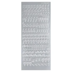 Sticker, Alphabet, Kleinbuchstaben, Perlmuttfolie, silber