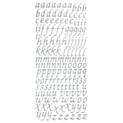 Sticker, Alphabet, Kleinbuchstaben, Perlmuttfolie, silber