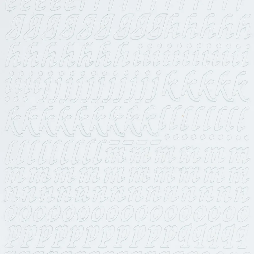 Sticker, Alphabet 1 Kleinbuchstaben, Lackfolie, weiß