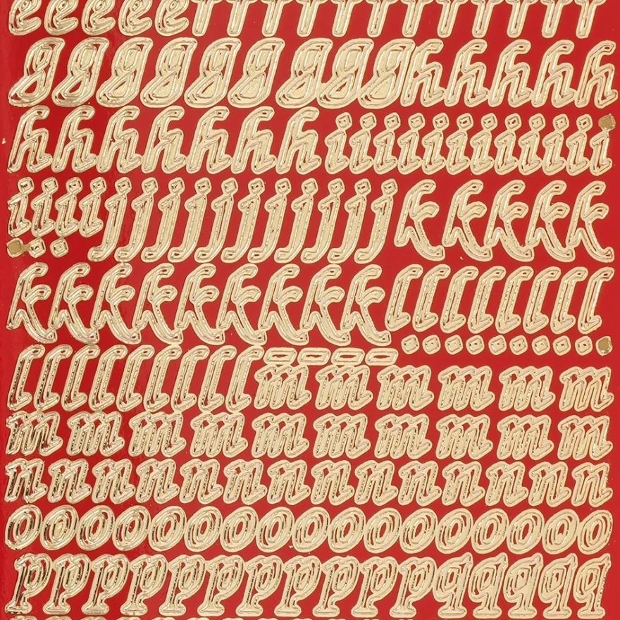 Sticker, Alphabet 1 Kleinbuchstaben, Lackfolie, rot