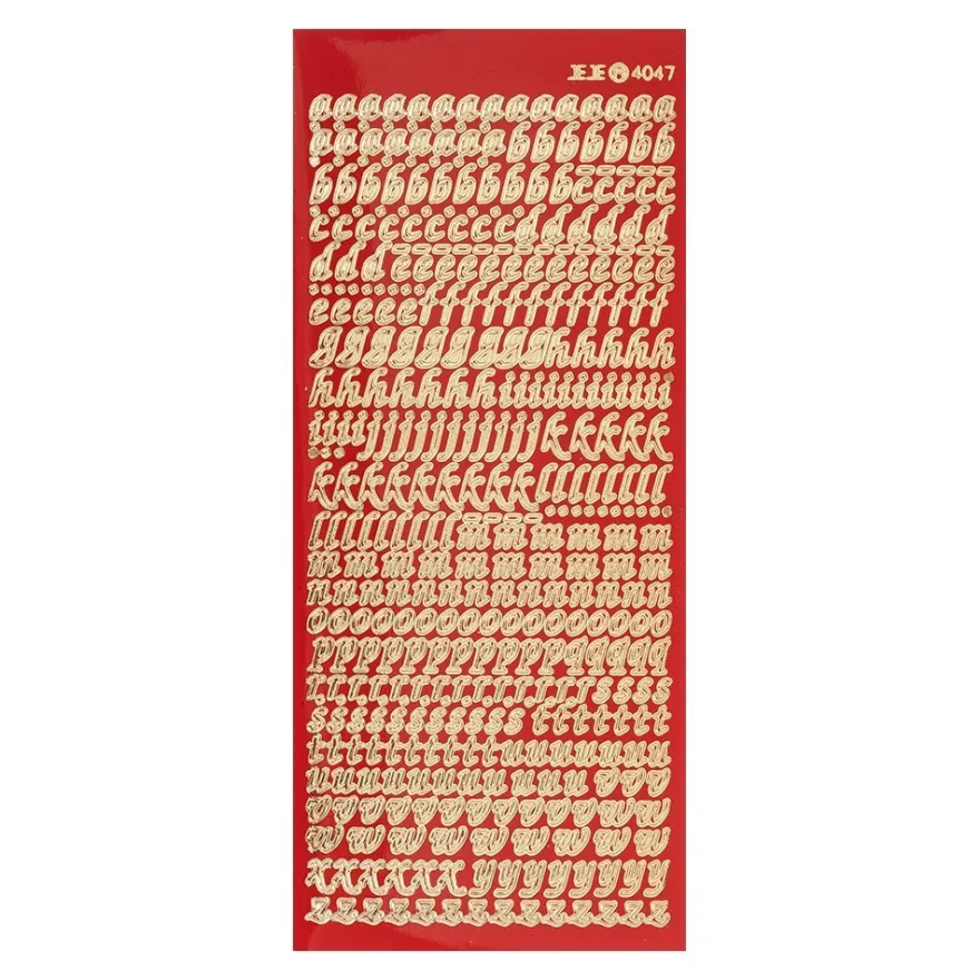 Sticker, Alphabet 1 Kleinbuchstaben, Lackfolie, rot