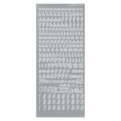 Sticker, Alphabet 3, Kleinbuchstaben, Perlmuttfolie, silber