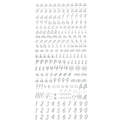 Sticker, Alphabet 3, Kleinbuchstaben, Perlmuttfolie, silber