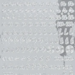 Sticker, Alphabet 3, Kleinbuchstaben, Spiegelfolie, silber
