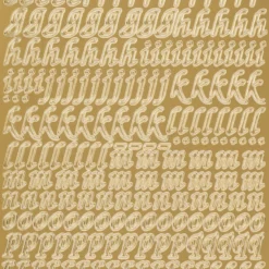 Sticker, Alphabet 1 Kleinbuchstaben, Perlmuttfolie, gold