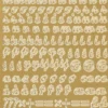 Sticker, Alphabet 3, Kleinbuchstaben, Perlmuttfolie, gold