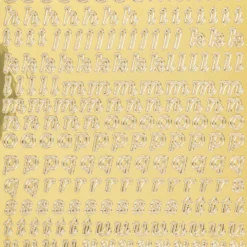 Sticker Alphabet 8, Kleinbuchstaben & Zahlen, Spiegelfolie, gold