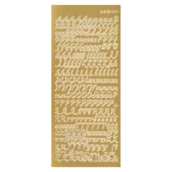 Sticker Alphabet 5, Perlmuttfolie, gold