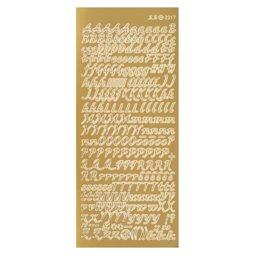 Sticker Alphabet 5, Perlmuttfolie, gold
