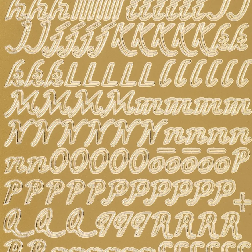 Sticker Alphabet 5, Perlmuttfolie, gold