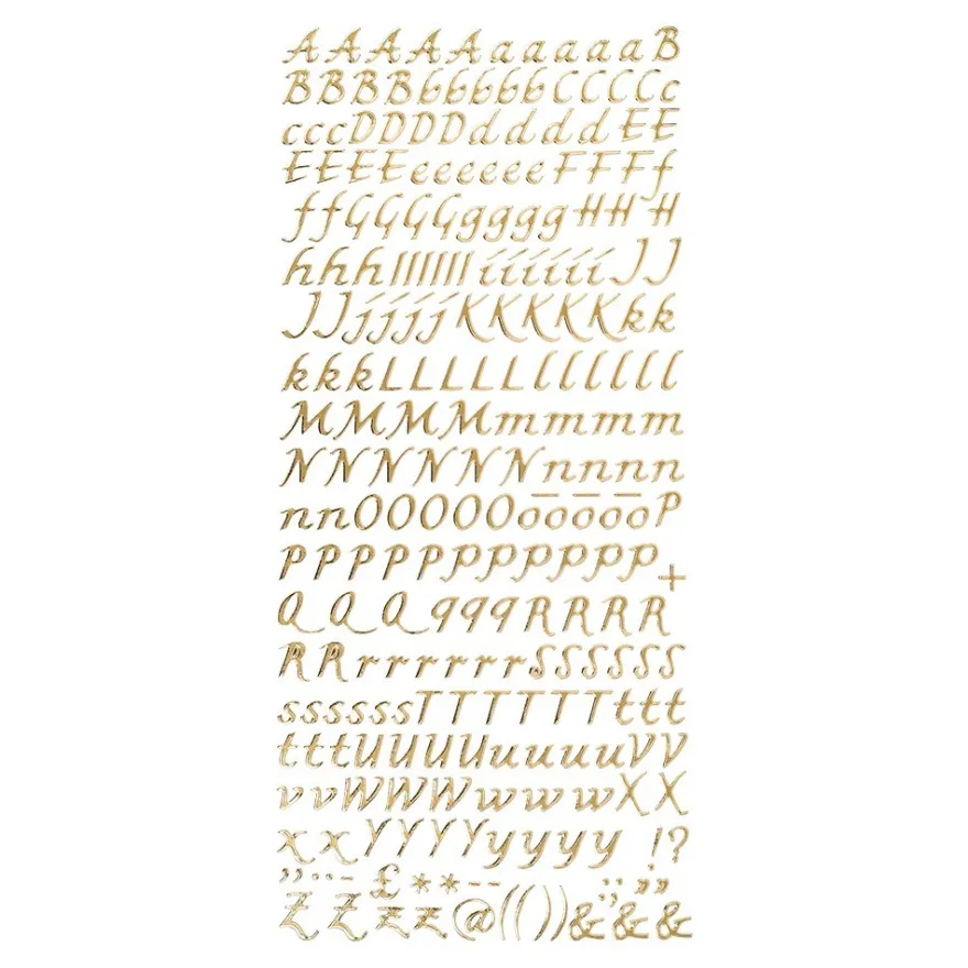 Sticker Alphabet 5, Perlmuttfolie, gold