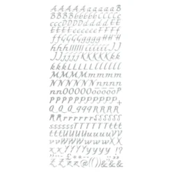 Sticker Alphabet 5, Perlmuttfolie, silber