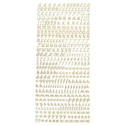 Sticker Alphabet 6, Perlmuttfolie, gold