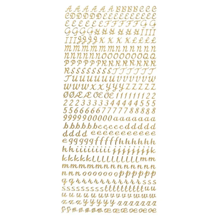 Sticker Alphabet 6, Perlmuttfolie, gold
