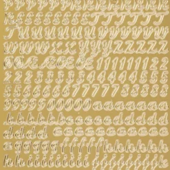 Sticker Alphabet 6, Perlmuttfolie, gold