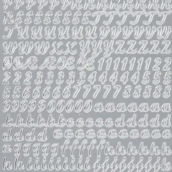 Sticker Alphabet 6, Perlmuttfolie, silber
