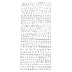 Sticker Alphabet 6, Perlmuttfolie, silber