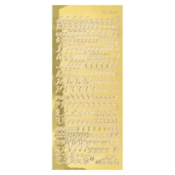 Sticker Alphabet 5, Spiegelfolie, gold