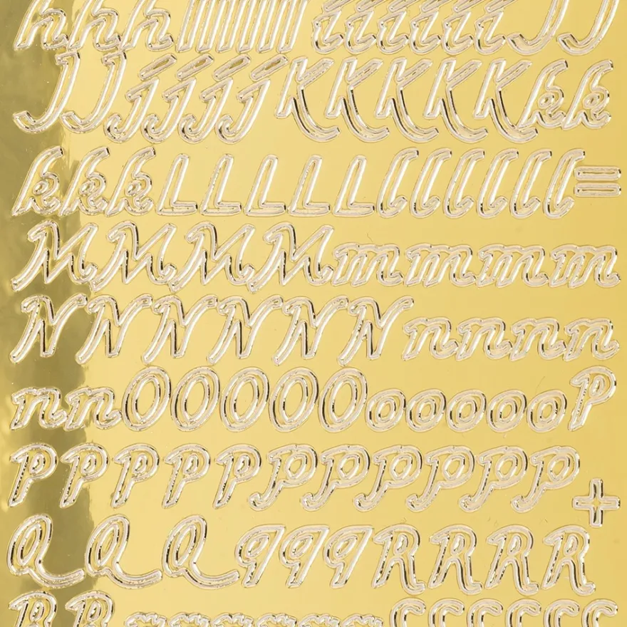 Sticker Alphabet 5, Spiegelfolie, gold