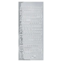 Sticker Alphabet 5, Spiegelfolie, silber