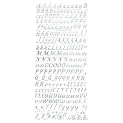 Sticker Alphabet 5, Spiegelfolie, silber