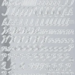 Sticker Alphabet 5, Spiegelfolie, silber