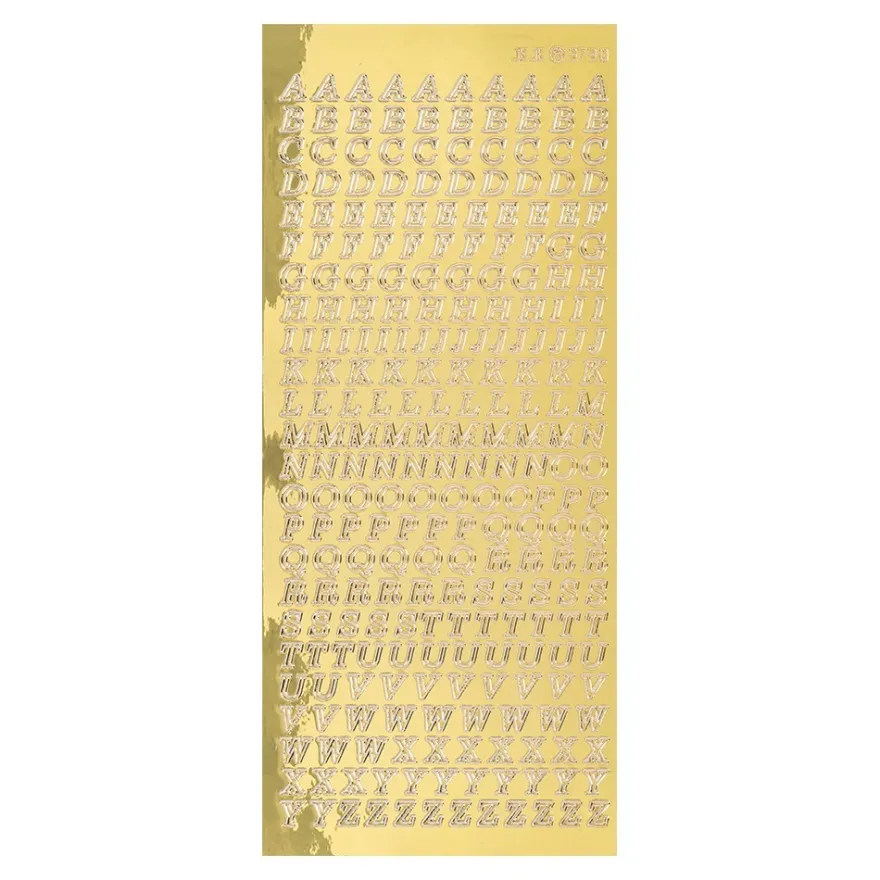 Sticker Alphabet 7, Spiegelfolie, gold