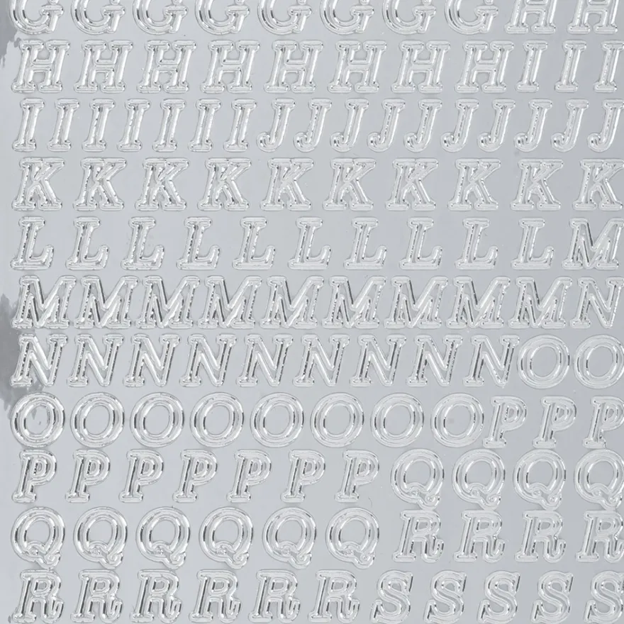 Sticker Alphabet 7, Spiegelfolie, silber