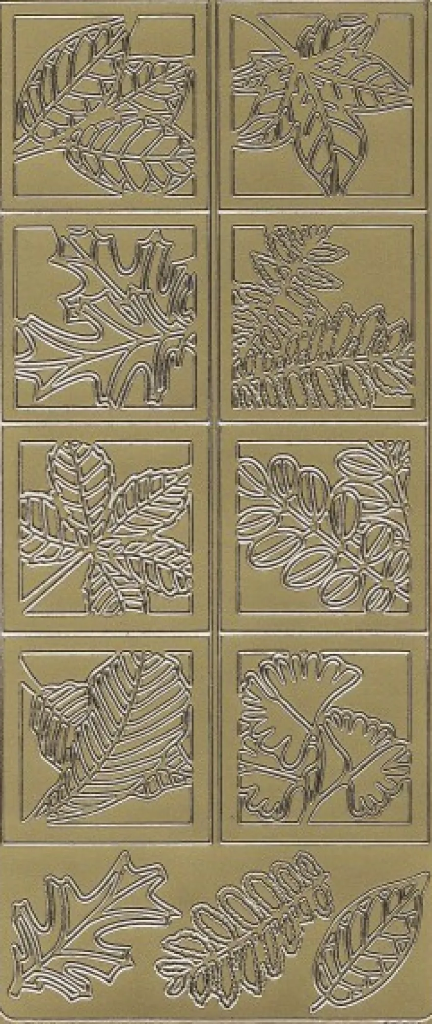 Sticker, Blatt-Rahmen, gold