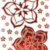 Sticker, Blüten, Spiegelfolie, rot